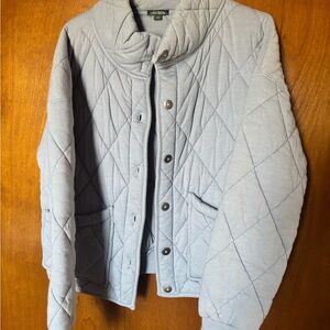 Baby Blue Quilted Women's Cropped Jacket